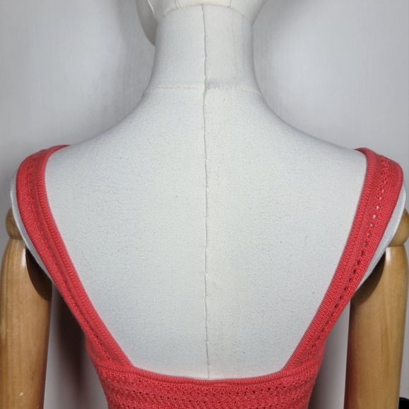 Abercrombie & Fitch Coral Crochet Tank Top Size Small 100% Cotton - Picture 6 of 8